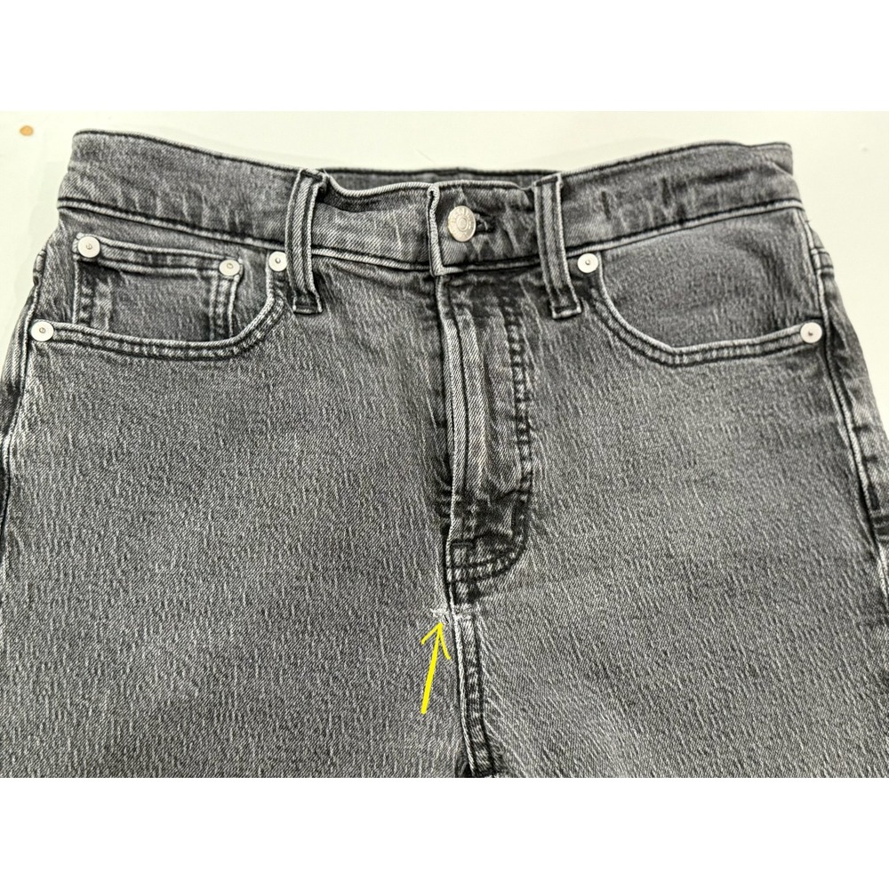 Madewell The Perfect Vintage Jean High Rise Tapered Faded Black Grey Size 26 - Picture 8 of 8